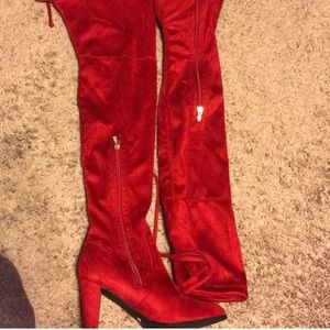 Suede Chunky heel Over the Knee Boots